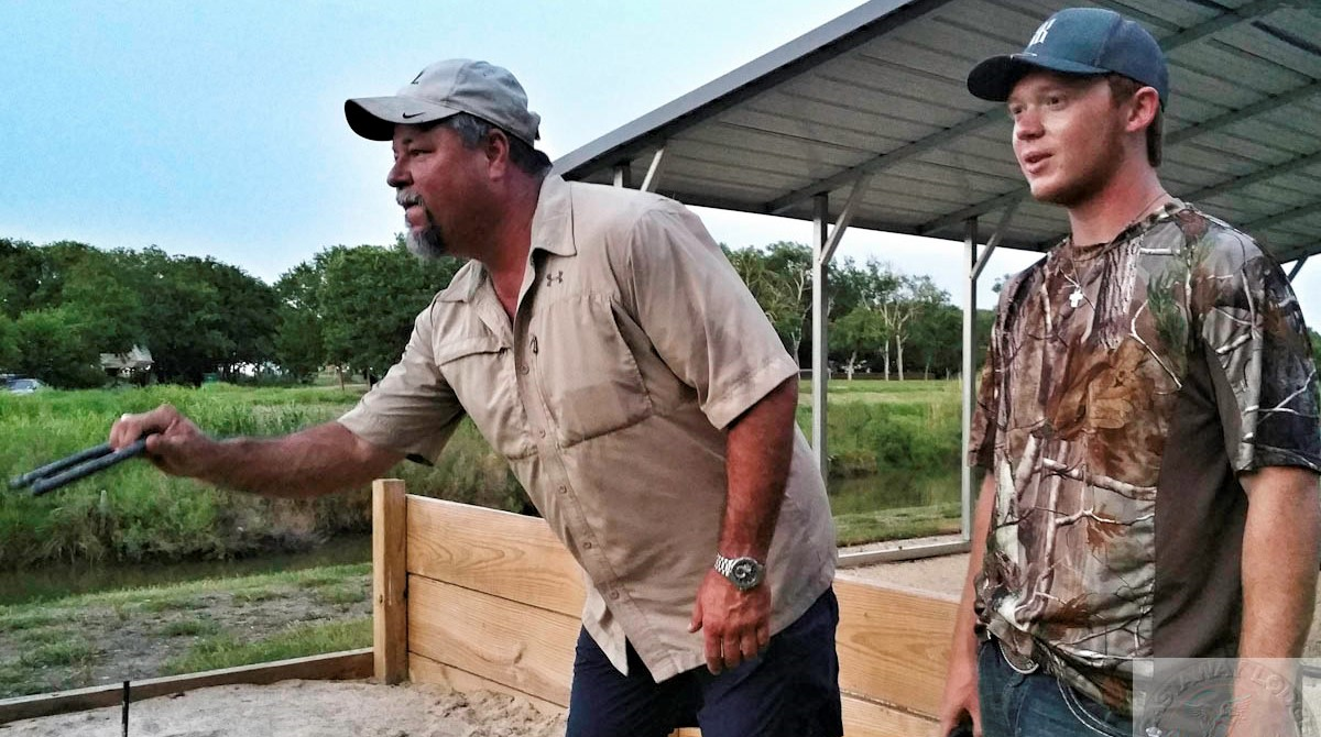 Guests throwing some horseshoes on the bayou after fishing and relaxing.